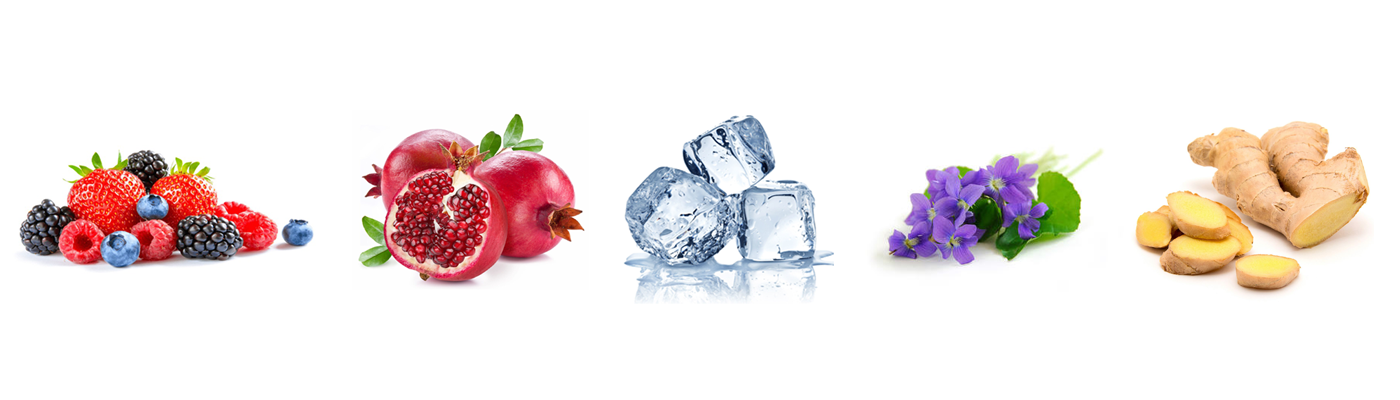 Profil aromatique HYPNOSE INFINITY — violette, myrtille, grenade, gingembre, fruits rouges, fraîcheur