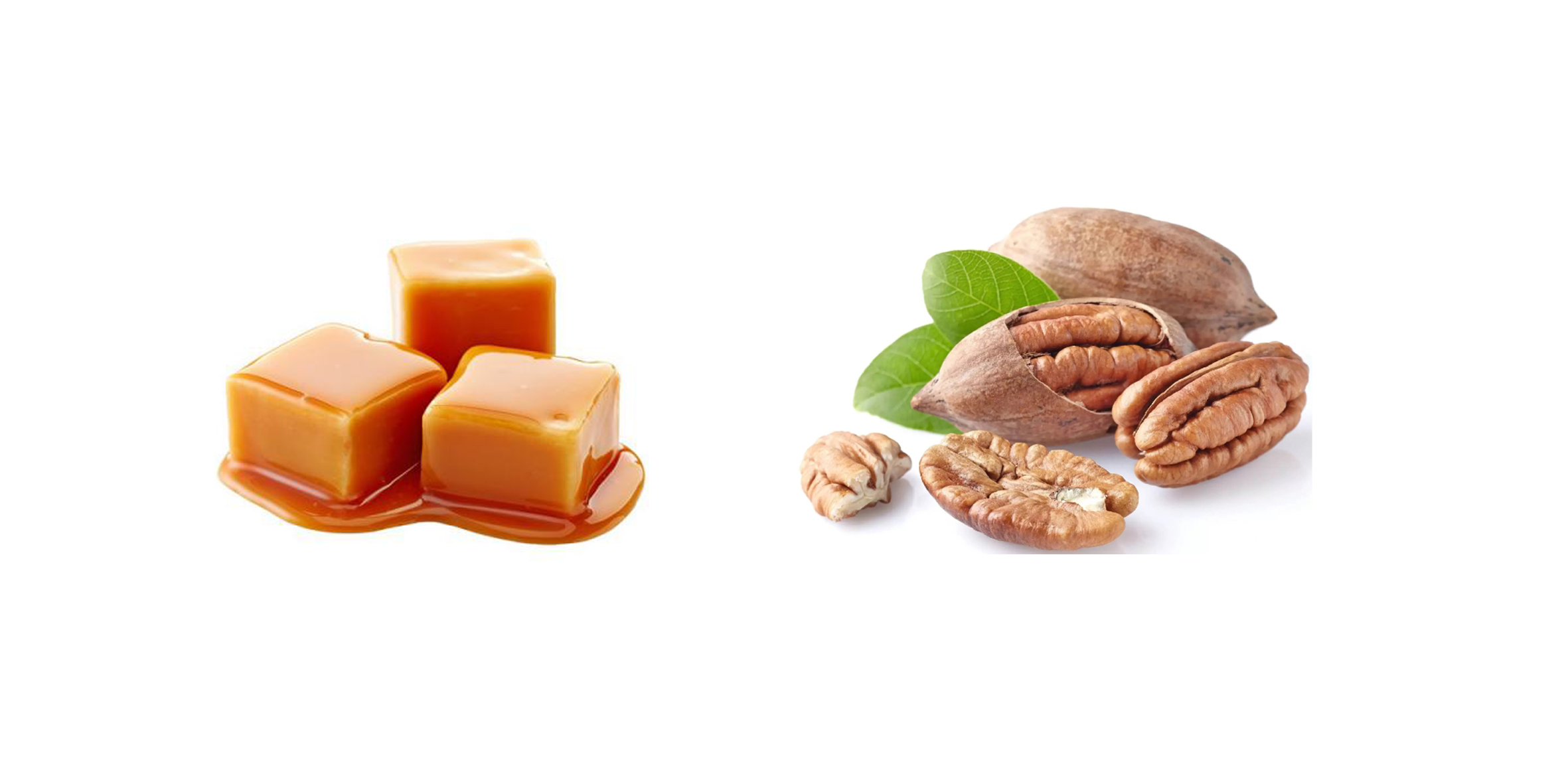 Pictogrammes arômes Caramel et Noix de Pécan