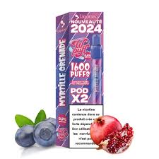 PACK POD PRE-REMPLIES MYRTILLE GRENADE WPUFF 2.0 LIQUIDEO 1600 PUFF (X2)