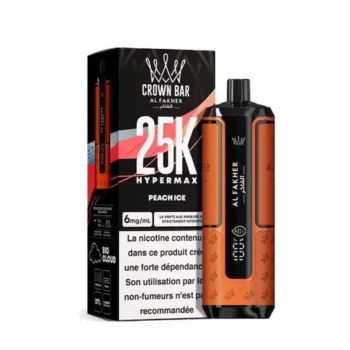 PUFF TPD PEACH ICE HYPERMAX CROWN BAR AL FAKHER 25000 PUFF