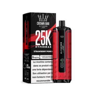 PUFF TPD STRWBERRY PUNCH HYPERMAX CROWN BAR AL FAKHER 25000 PUFF