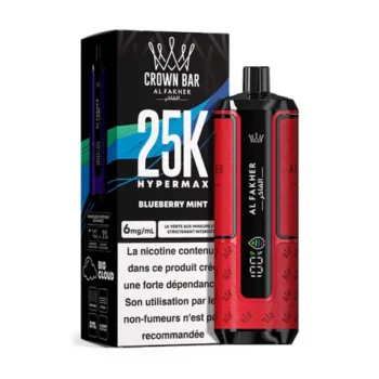 PUFF TPD BLUEBERRY MINT HYPERMAX CROWN BAR AL FAKHER 25000 PUFF