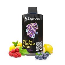 PUFF TPD MYRTILLE FRAMBOISE CITRON WPUFF LIQUIDEO 12K PUFFS