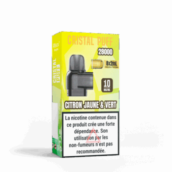 CAPSULE PRE-REMPLIE CITRON JAUNE & VERT CRISTAL PUFF 28K